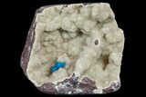 Vibrant Blue Cavansite (Pentagonite?) Cluster on Stilbite - India #176803-2